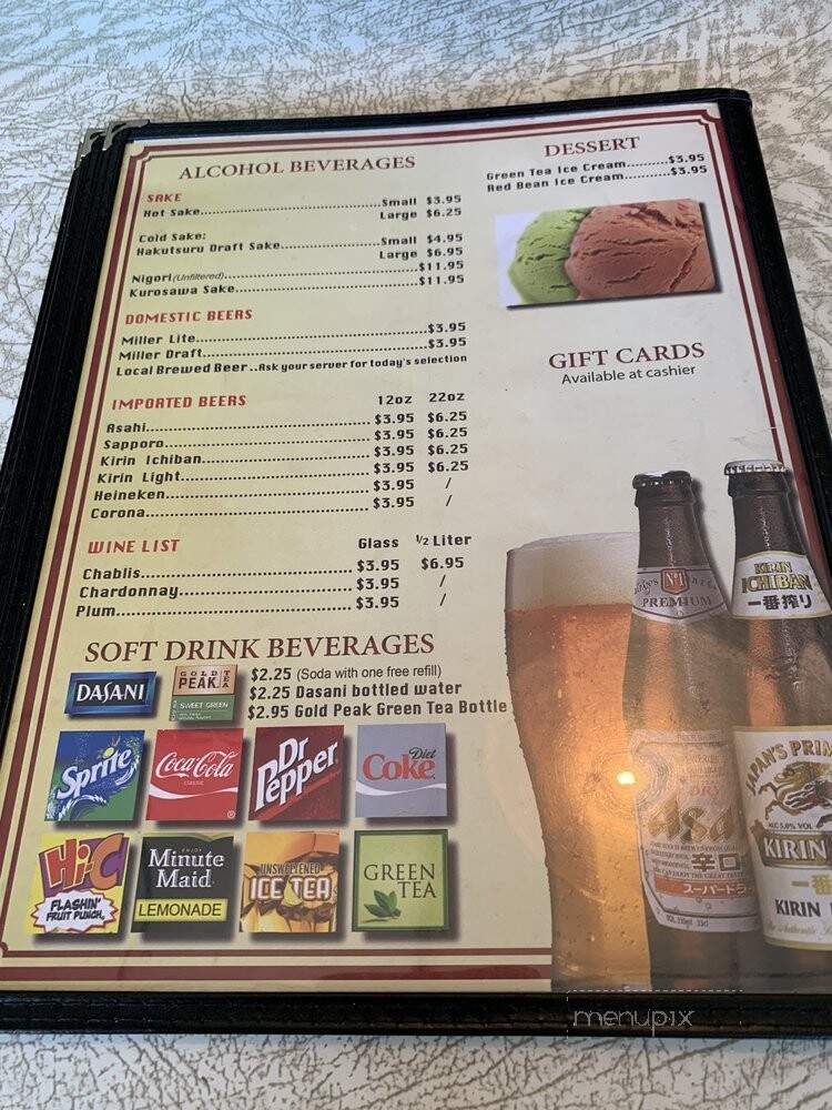 Osaka Japanese Food & Sushi - San Diego, CA menu_pic
