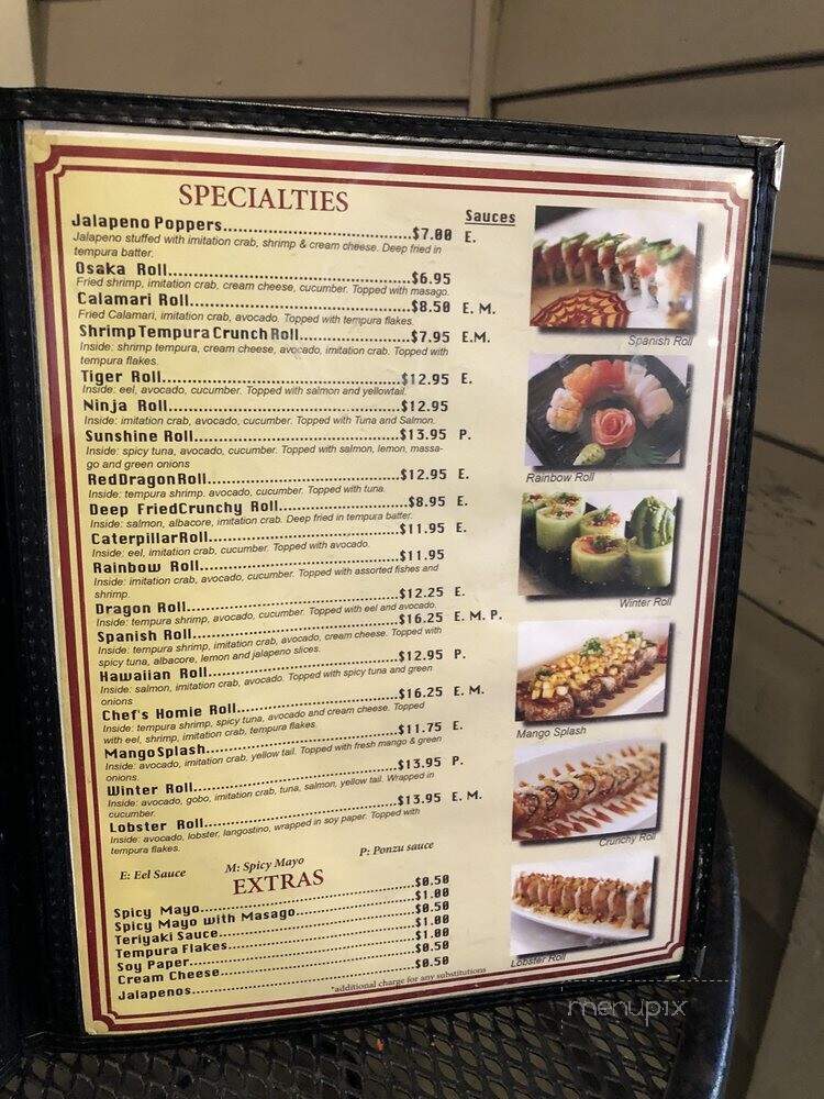 Osaka Japanese Food & Sushi - San Diego, CA menu_pic