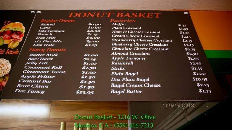 Donut House - Madera, CA menu_pic