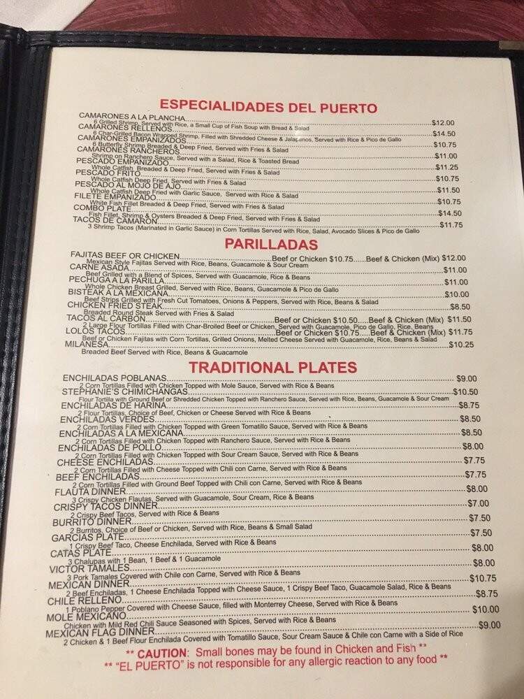 El Puerto - Fort Worth, TX menu_pic