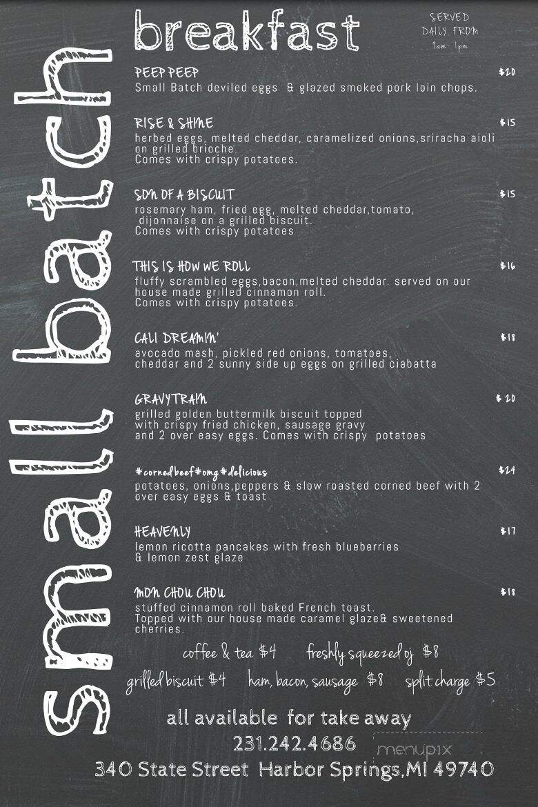 Cupola Room - Harbor Springs, MI menu_pic