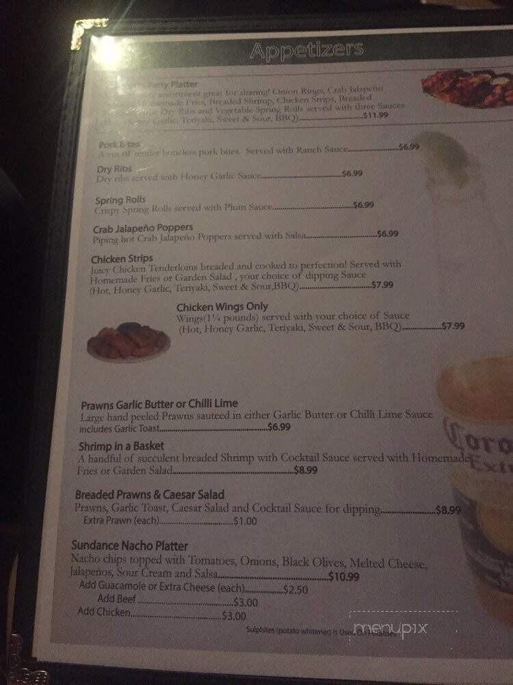 Sundance Inn Neighbourhood Pub - Delta, BC menu_pic