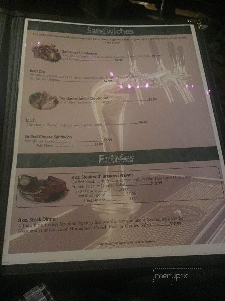 Sundance Inn Neighbourhood Pub - Delta, BC menu_pic