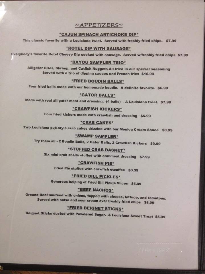 Dock - Lake Providence, LA menu_pic