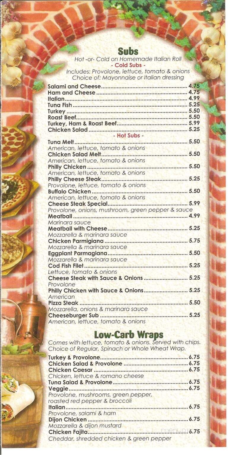 Capri Pizza - Indiana, PA menu_pic