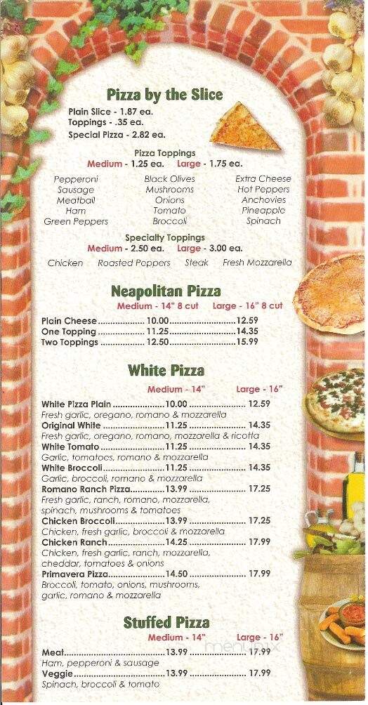 Capri Pizza - Indiana, PA menu_pic