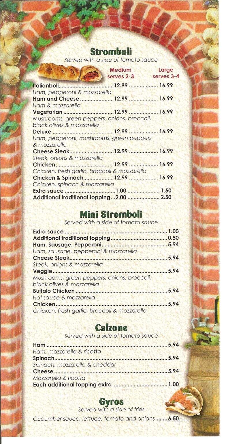 Capri Pizza - Indiana, PA menu_pic