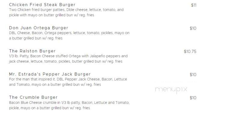 Froggies Pub & Grill - Visalia, CA menu_pic