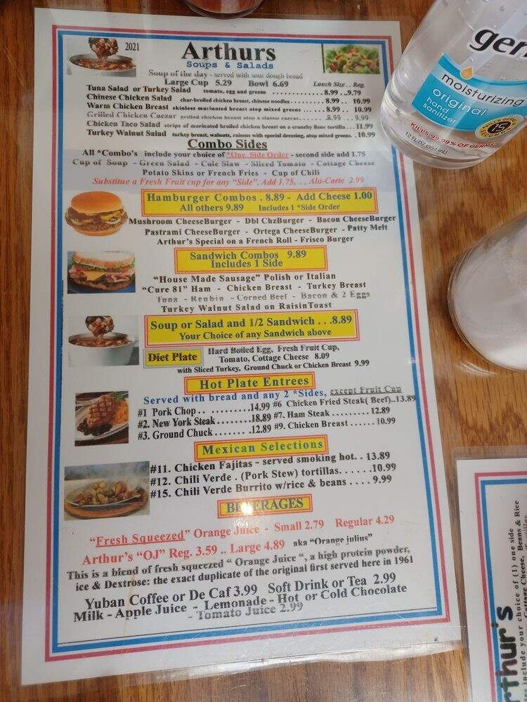 Arthur's Restaurant - Downey, CA menu_pic