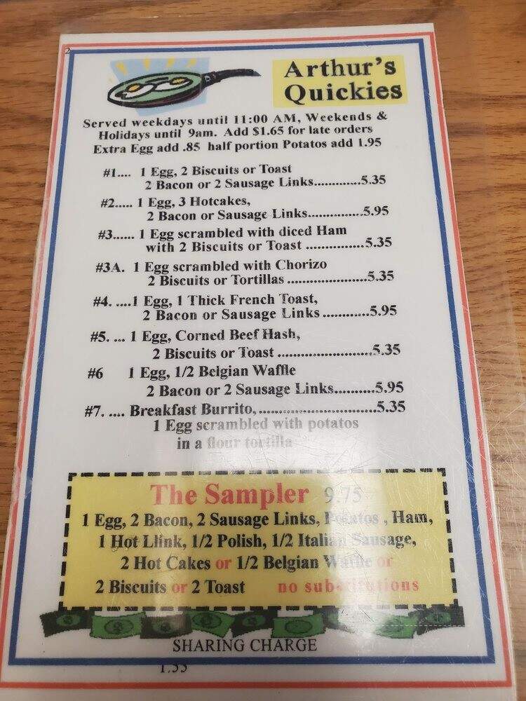 Arthur's Restaurant - Downey, CA menu_pic
