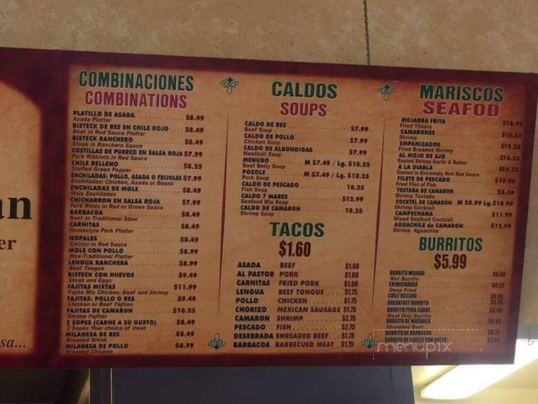 Lindo Michoacan - Anaheim, CA menu_pic