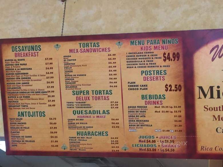 Lindo Michoacan - Anaheim, CA menu_pic