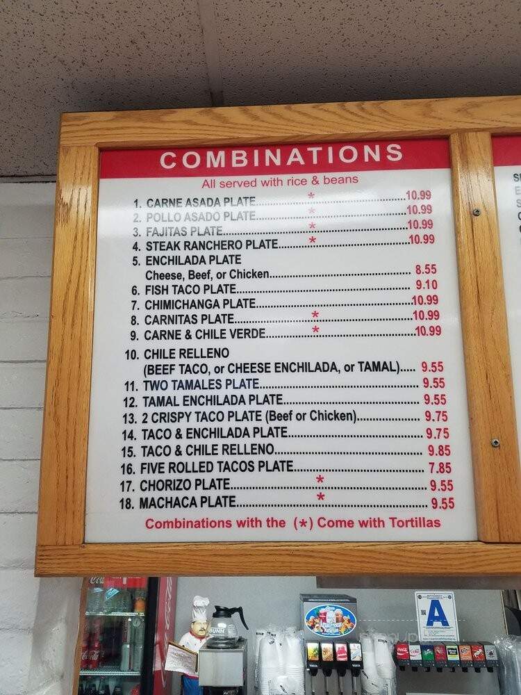 Rancho Villa's - El Cajon, CA menu_pic