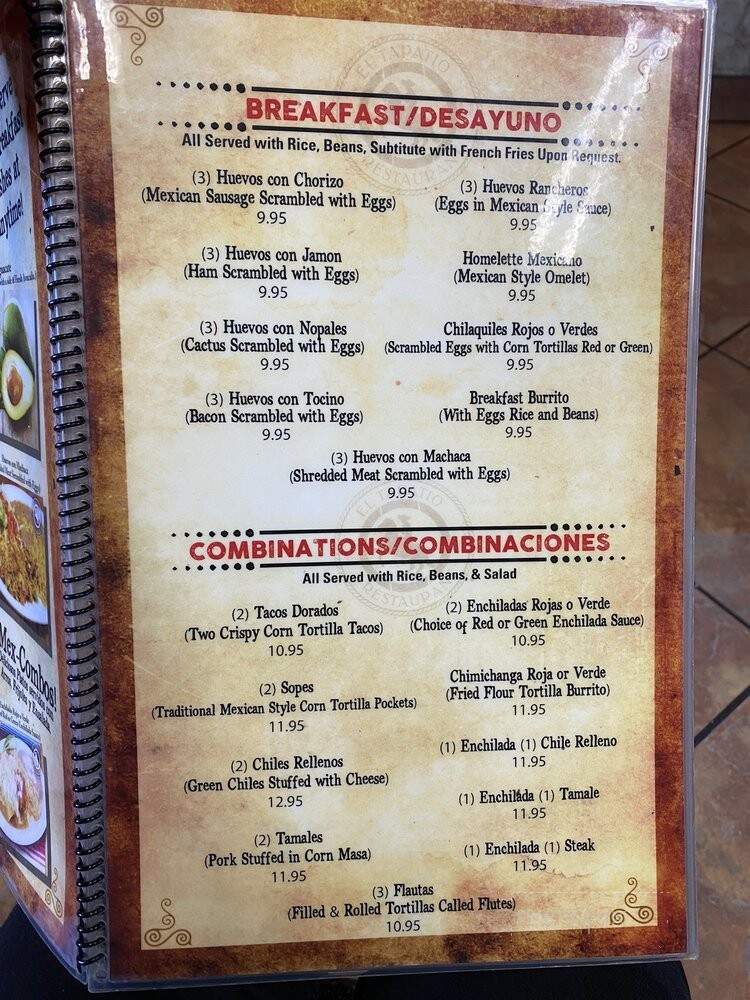 El Tapatio Restaurant - Richmond, CA menu_pic
