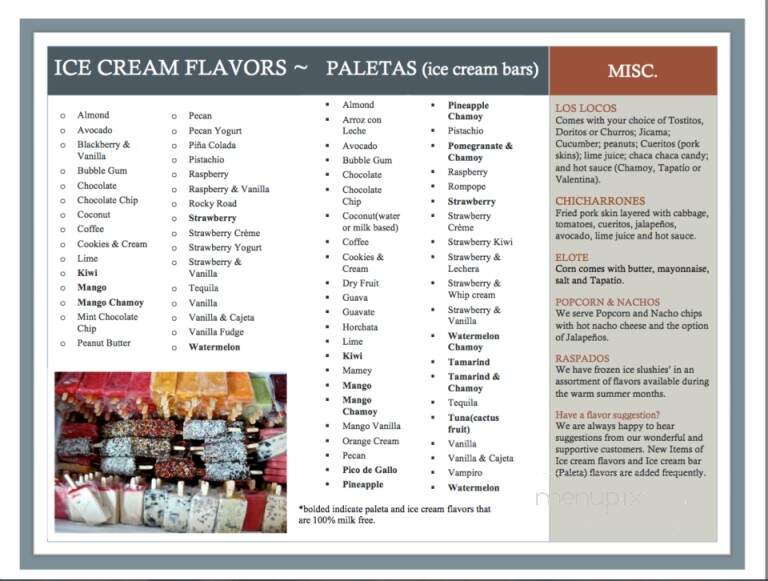 La Flor De Michoacan - Sacramento, CA menu_pic