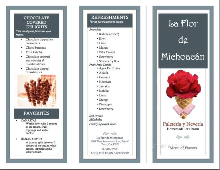 La Flor De Michoacan - Sacramento, CA menu_pic