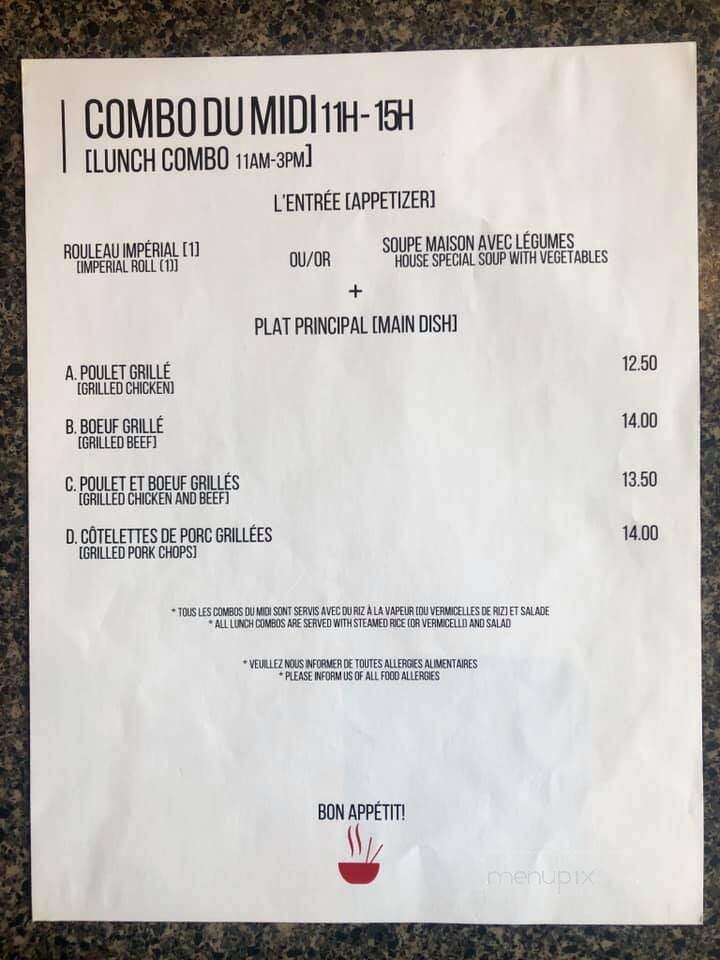 Pho Rachel - Montreal, QC menu_pic