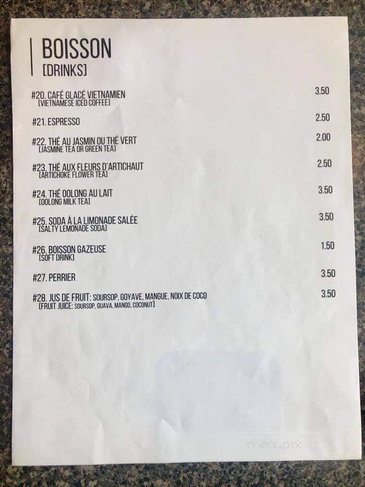 Pho Rachel - Montreal, QC menu_pic