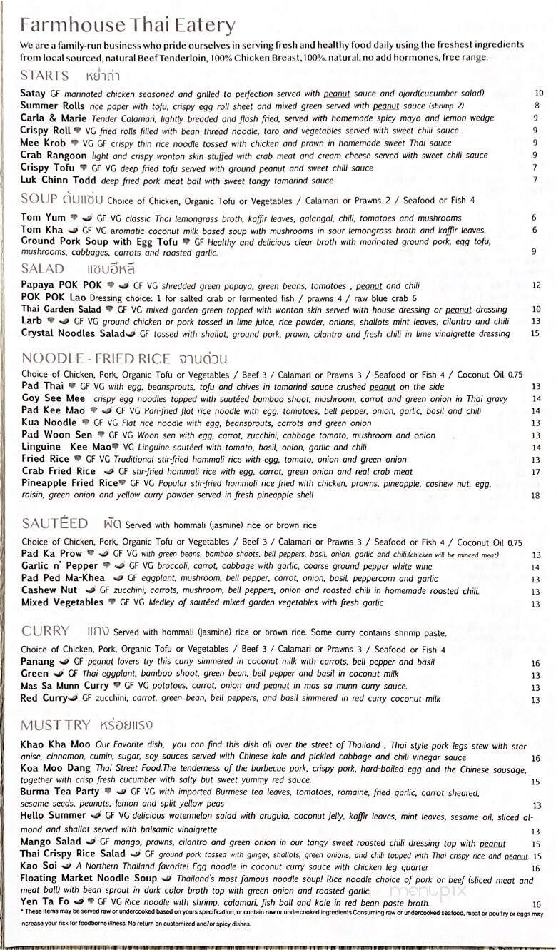 Farmhouse Thai Eatery - Lakewood, CO menu_pic