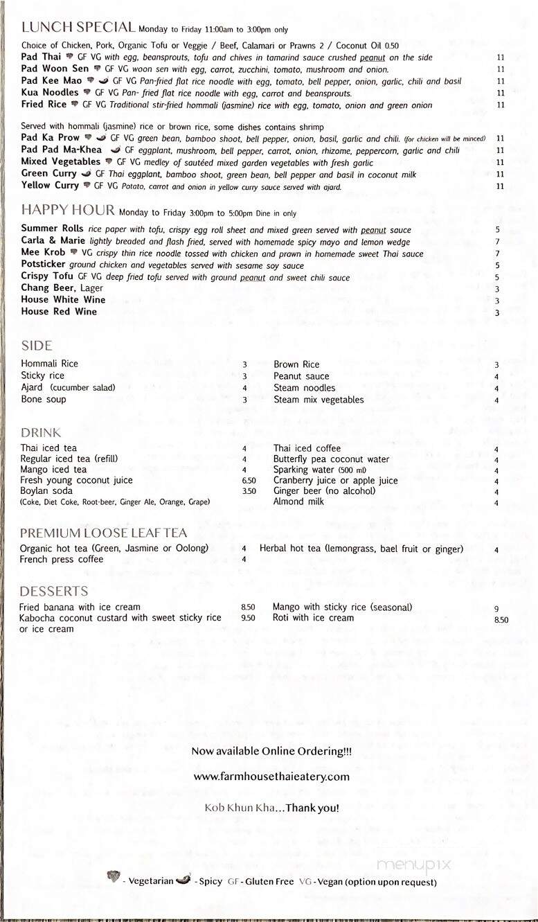 Farmhouse Thai Eatery - Lakewood, CO menu_pic