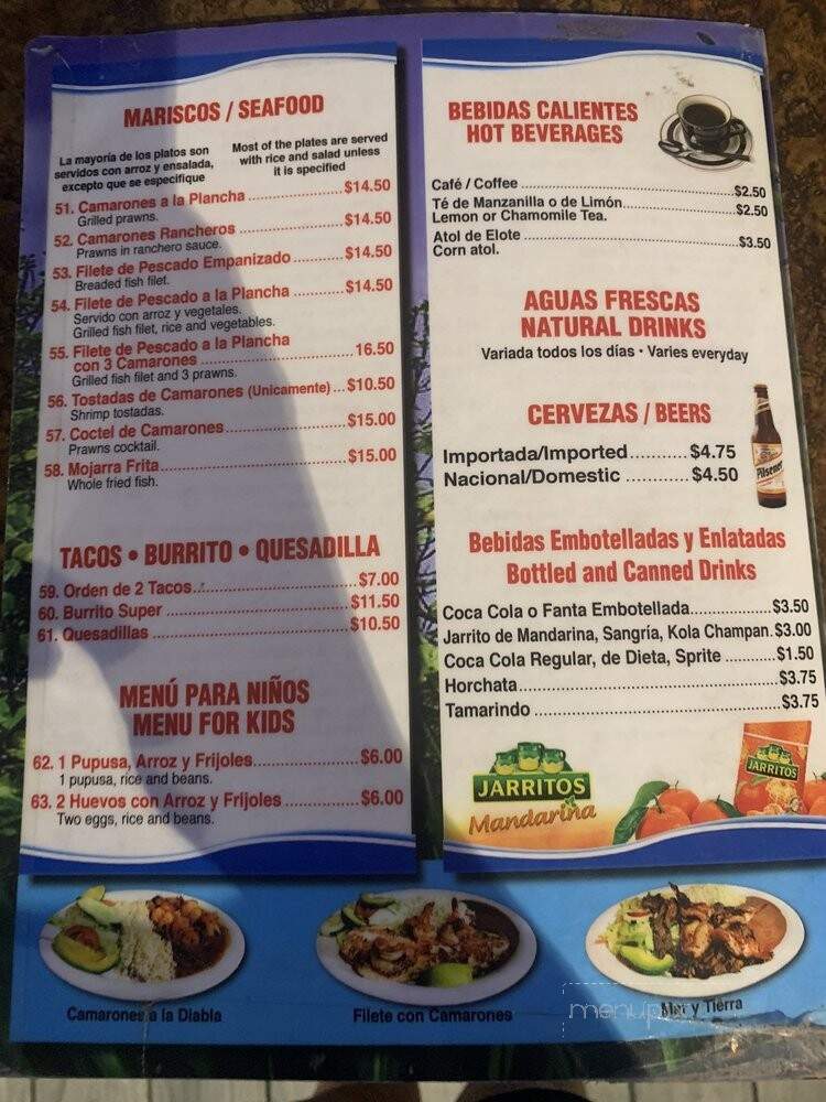La Flor De Izote - San Francisco, CA menu_pic