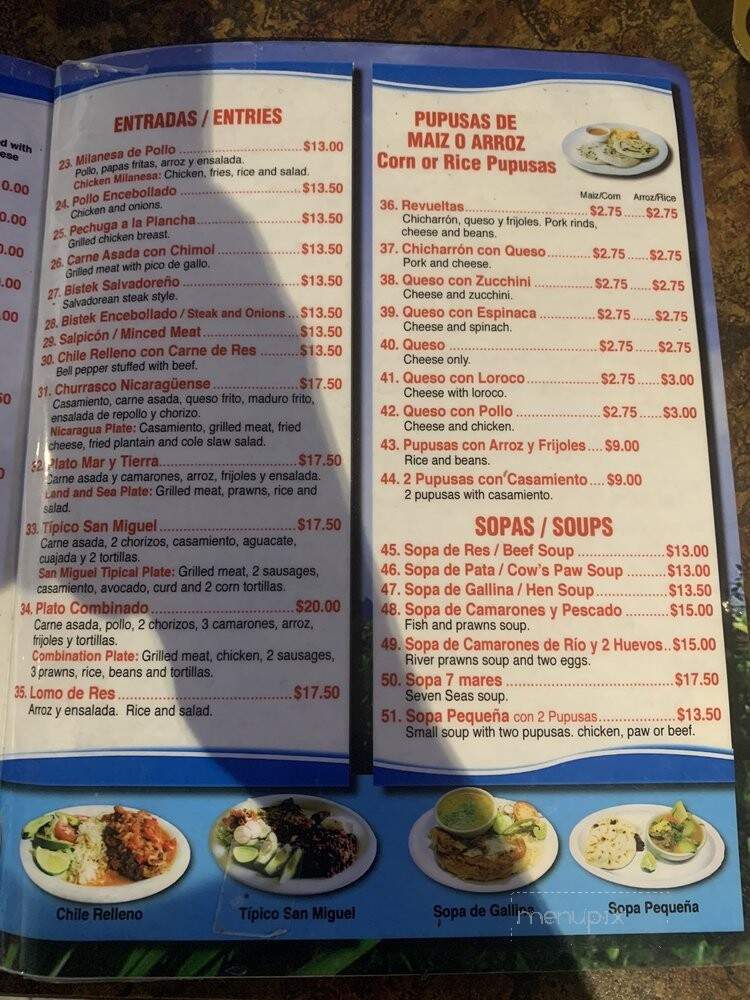 La Flor De Izote - San Francisco, CA menu_pic