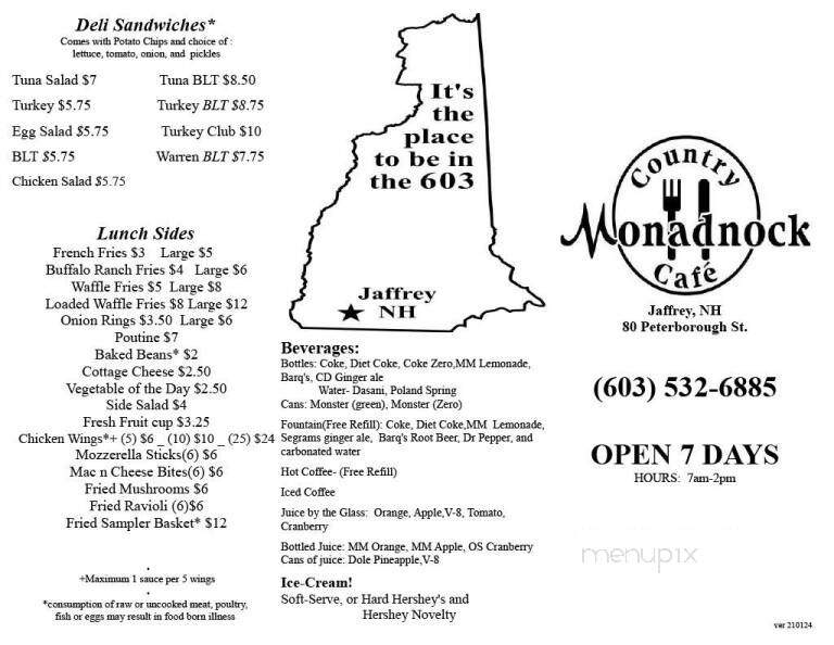 Monadnock Country Cafe - Jaffrey, NH