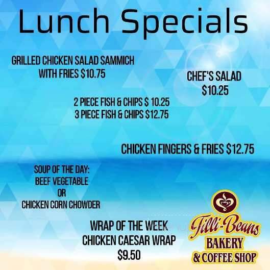 Tilli-Beans Bakery & Coffee Shop - Wolseley, SK menu_pic
