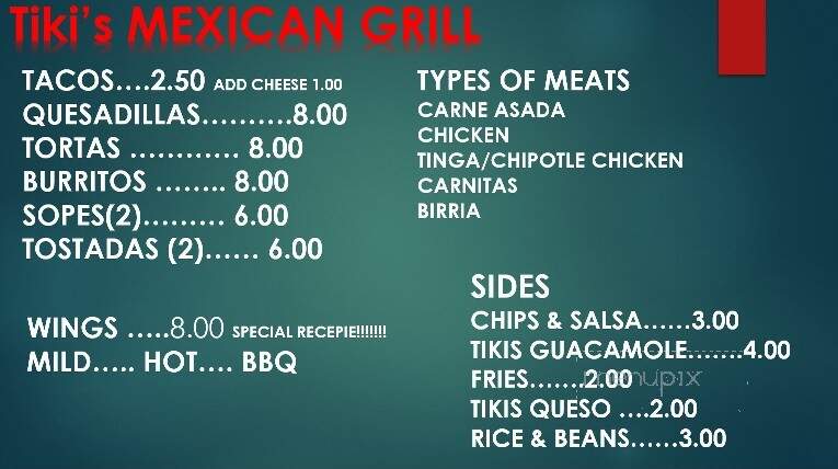 Tiki's Mexican Grill - Kenneth City, FL menu_pic