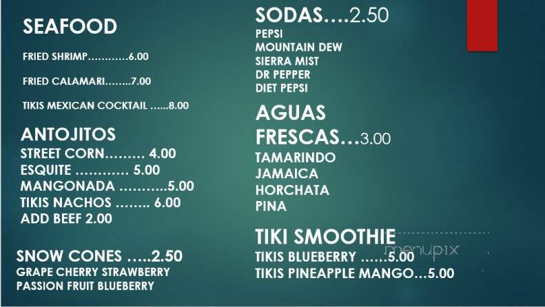 Tiki's Mexican Grill - Kenneth City, FL menu_pic