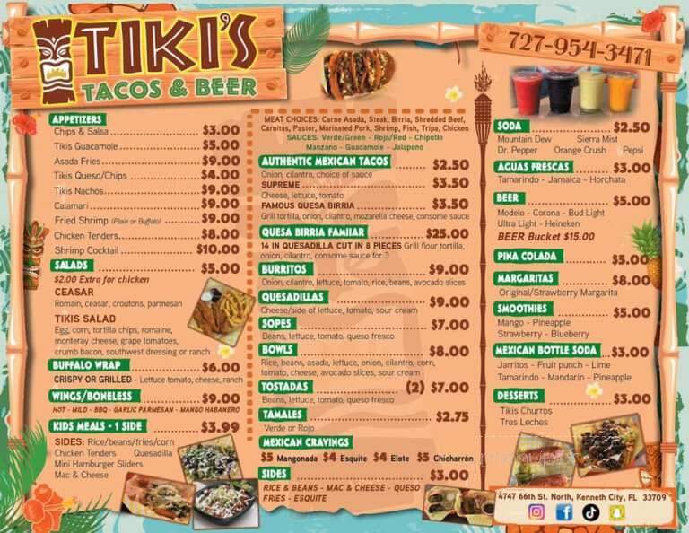 Tiki's Mexican Grill - Kenneth City, FL menu_pic