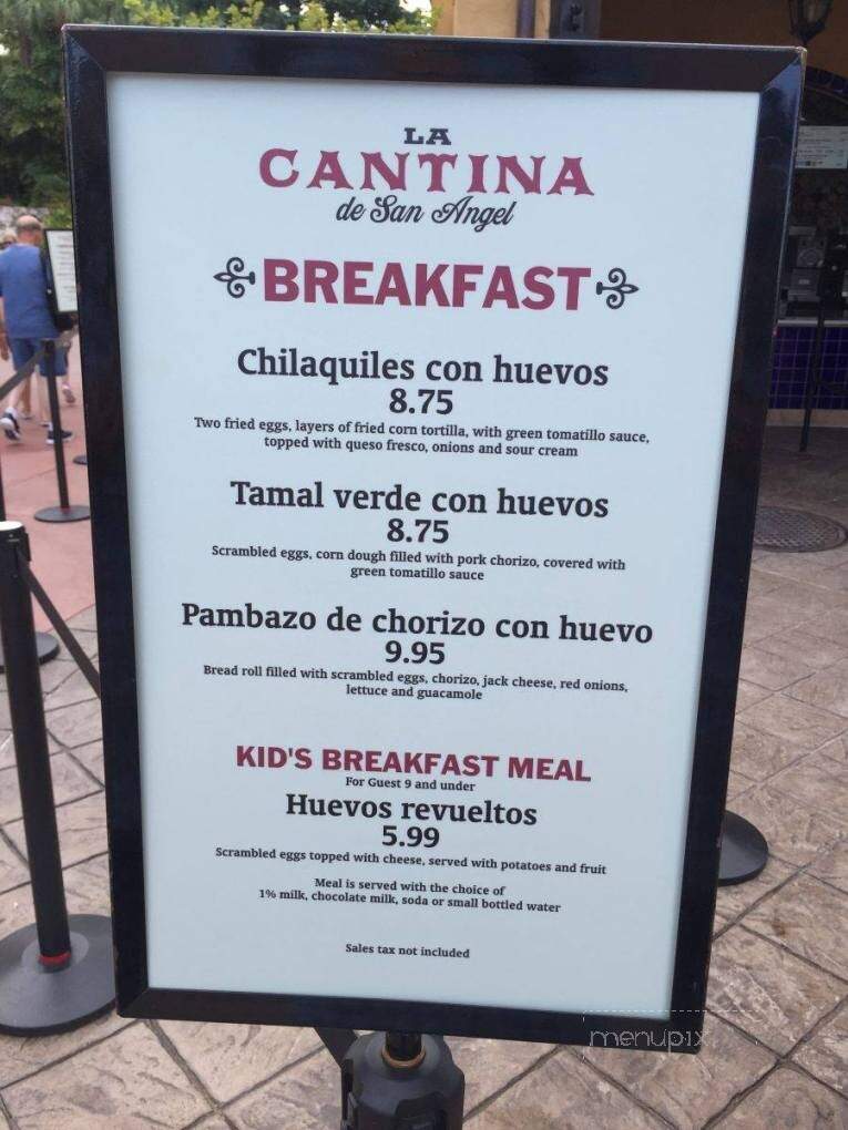 La Cantina - Lake Buena Vista, FL menu_pic