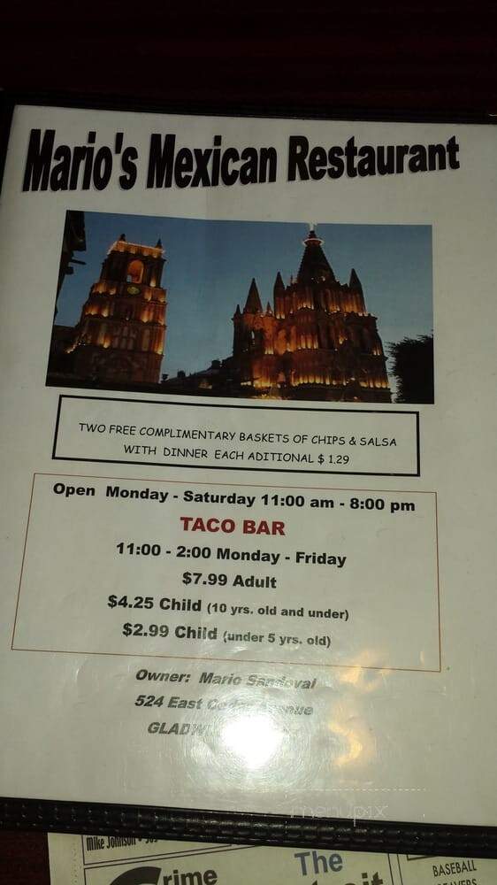 Elvira's Mexican Restaurant - Gladwin, MI menu_pic