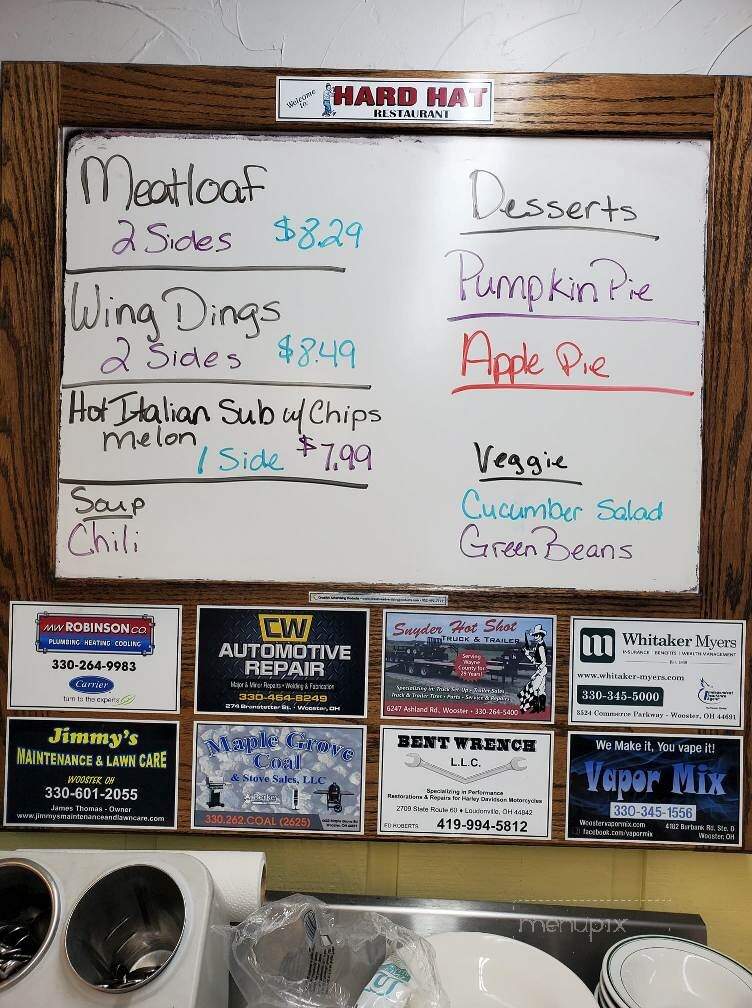 Hard Hat Restaurant - Wooster, OH menu_pic