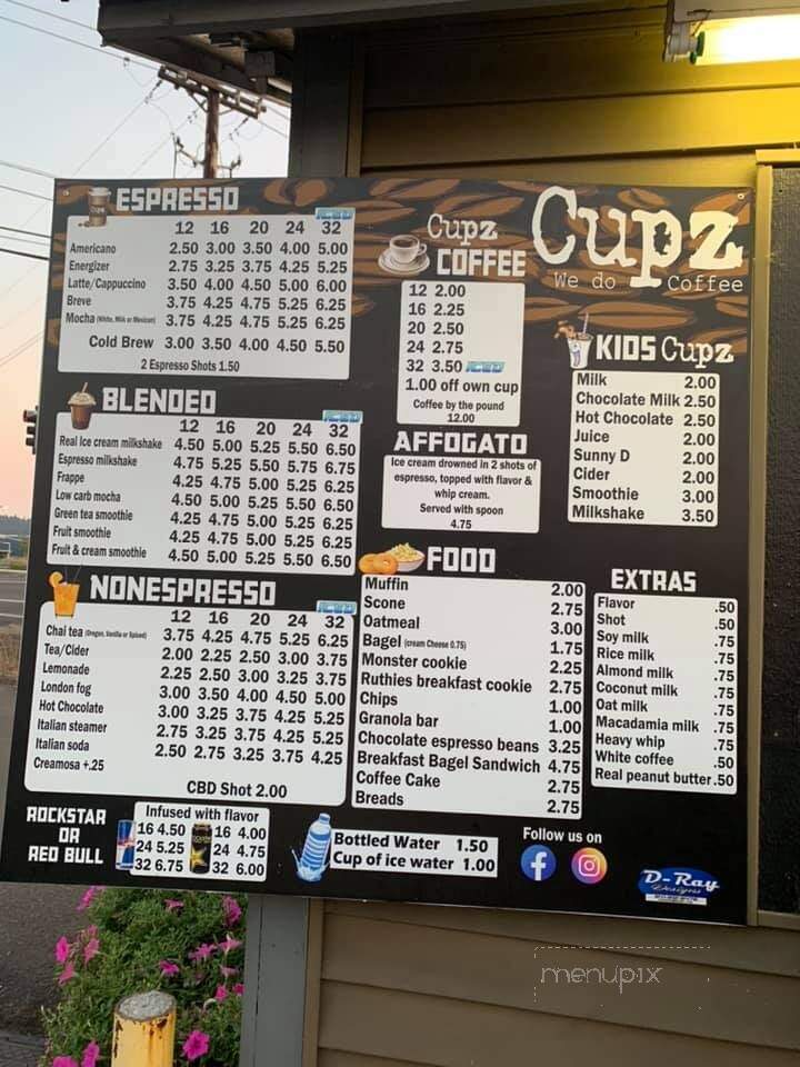 Cupz Coffee - Eugene, OR menu_pic