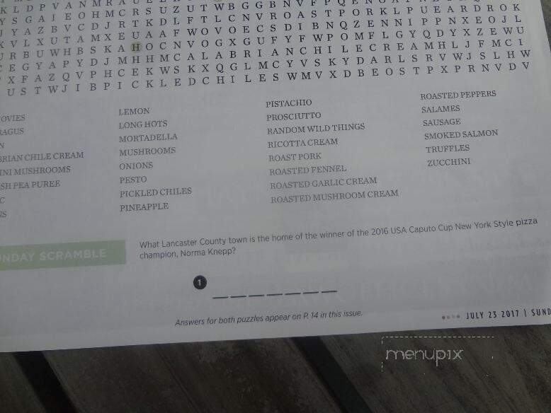Norma's Pizza - Manheim, PA menu_pic