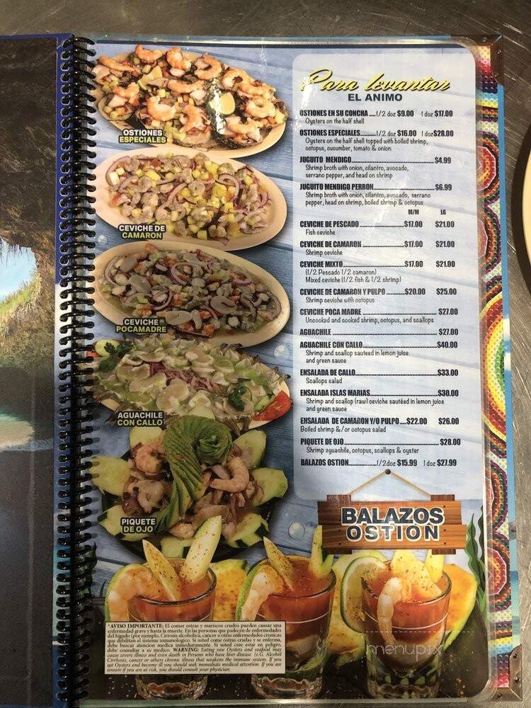 Mariscos Las Islas Marias - Mira Loma, CA menu_pic