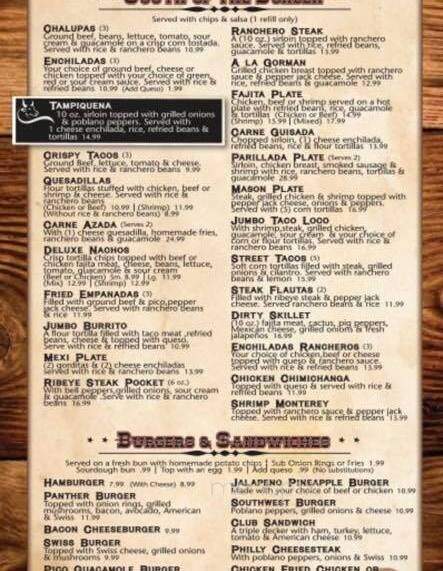 Z J's Steakhouse - Gorman, TX menu_pic