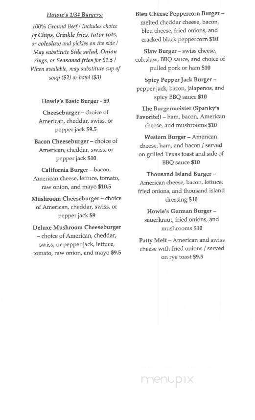 Howie's Bar - Saint Cloud, MN menu_pic