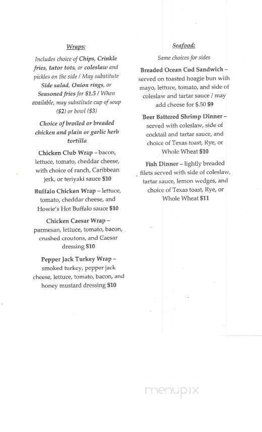 Howie's Bar - Saint Cloud, MN menu_pic