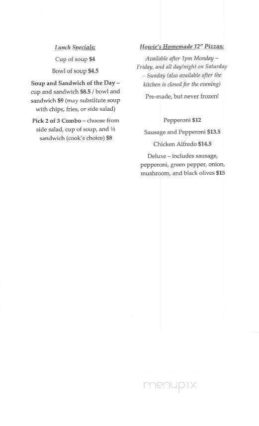Howie's Bar - Saint Cloud, MN menu_pic