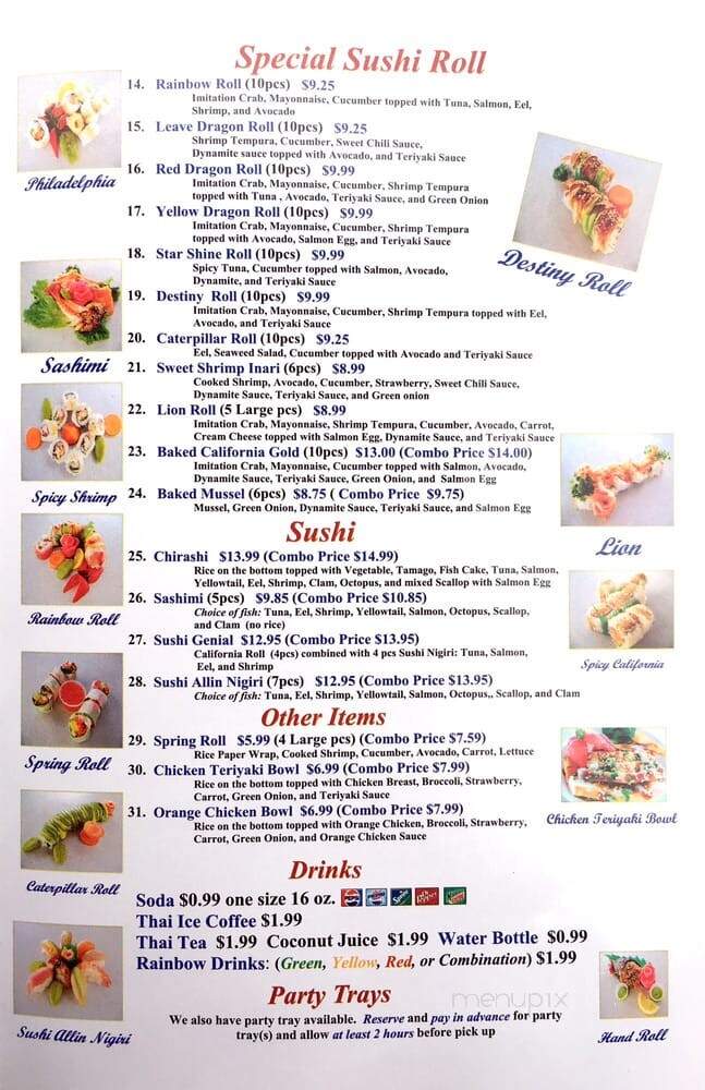 Fleurichi Express Sushi - Fresno, CA menu_pic