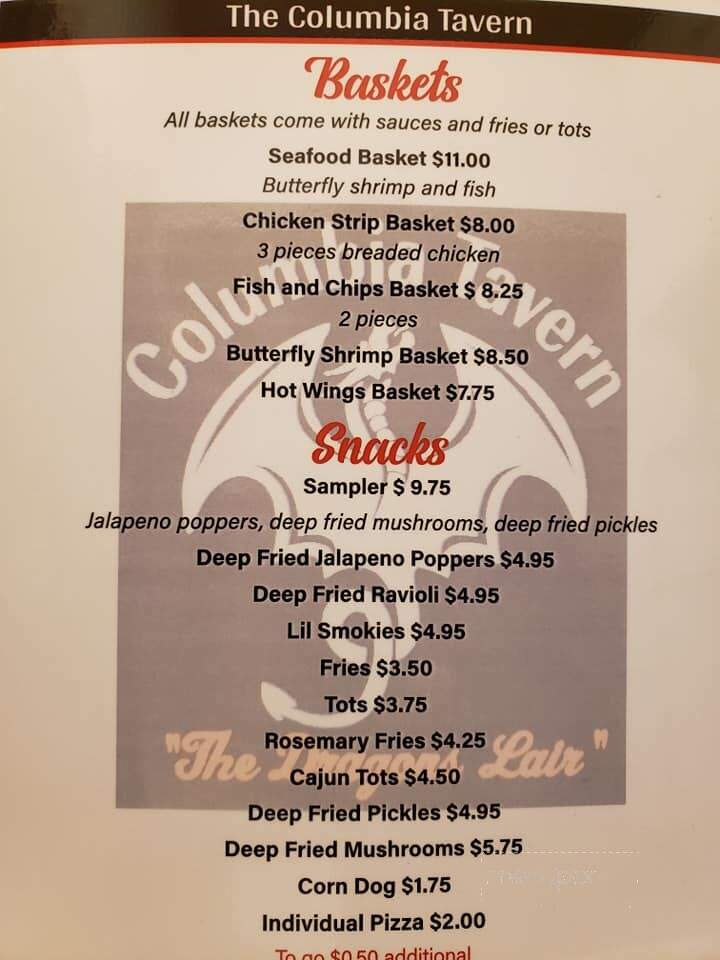 The Columbia Tavern - Saint Helens, OR menu_pic