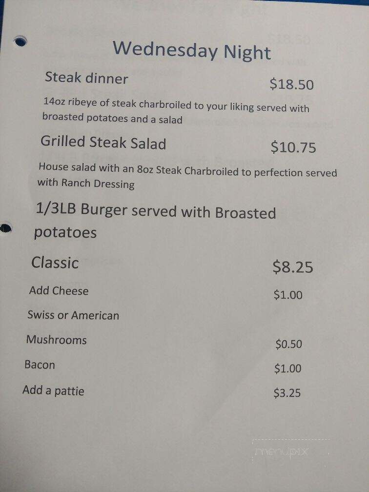 Montana Club - Shelby, MT menu_pic