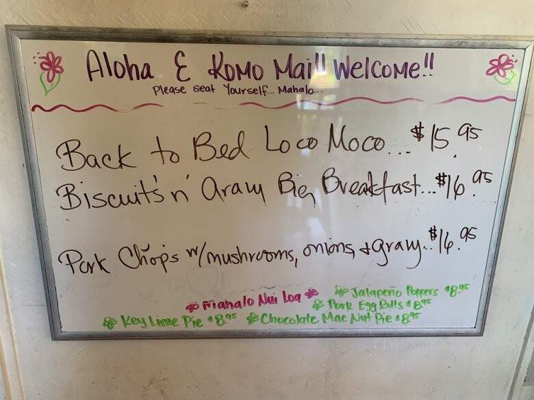 Kualapuu Cookhouse - Hoolehua, HI menu_pic