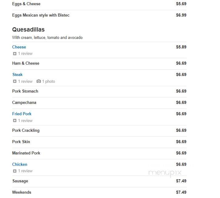 Mexico Lindo - Clearwater, FL menu_pic