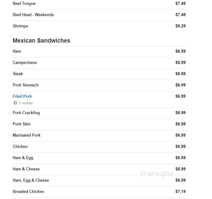 Mexico Lindo - Clearwater, FL menu_pic