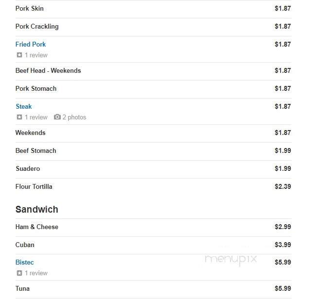 Mexico Lindo - Clearwater, FL menu_pic