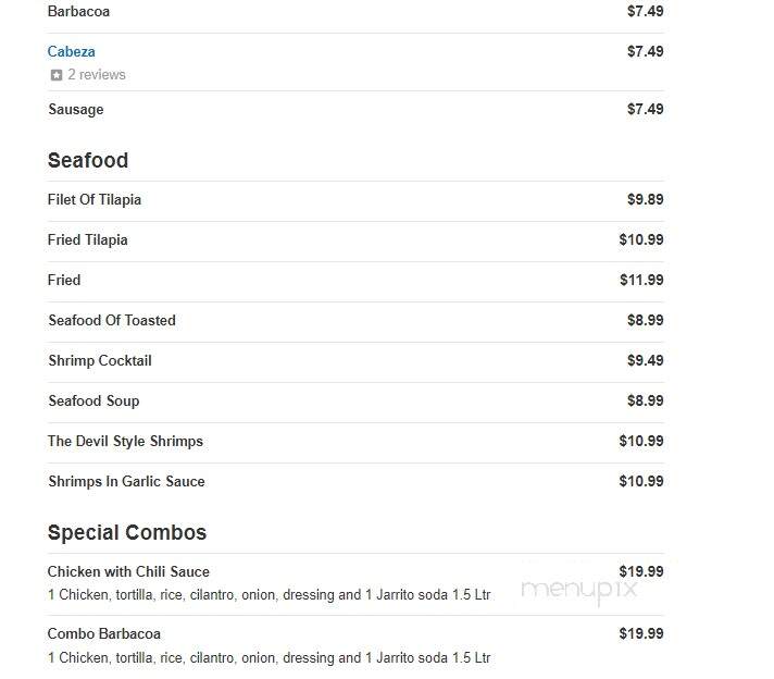 Mexico Lindo - Clearwater, FL menu_pic