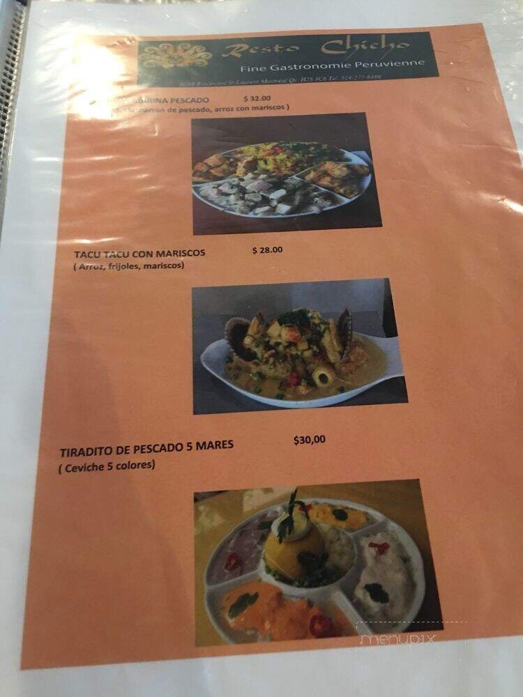 Chicho's Restaurant - Montreal, QC menu_pic